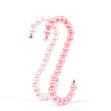 high quality beautiful decorative plastic pearl S shape hook